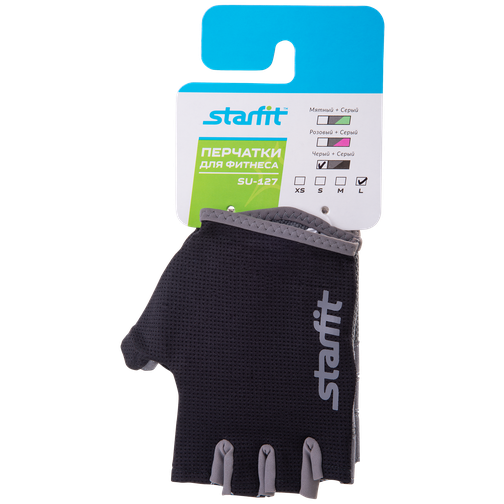 Перчатки для фитнеса Starfit Su-127, черный/серый размер XS 42300614 5