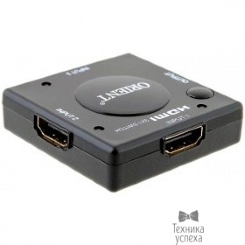 Orient ORIENT HDMI Mini Switch HS0301L+, 3->1, HDMI 1.3b, HDTV1080p/1080i/720p, HDCP1.2, питание от HDMI, черный пл.корпус (29798) 8955463