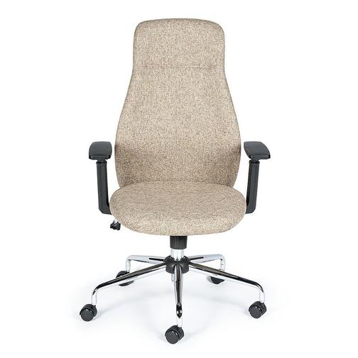 Кресло офисное Милан/хром крестовина/черные подлокотник/бежевая ткань NORDEN Chairs 42859296 4