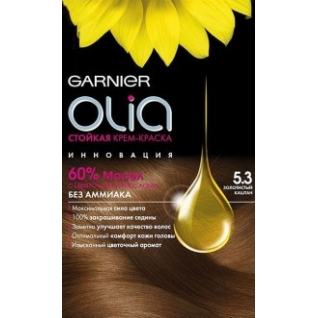 Стойкая крем-краска для волос Garnier "Olia" без аммиака, оттенок 5.3, золотистый каштан, 160 мл Garnier
