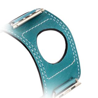 Ремешок кожаный COTEetCI W10 FASHION BAND (WH5212-BL-42) для Apple Watch 44мм/ 42мм Marine Blue - Голубой