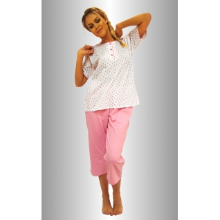 Нежка Комплект футболка с бриджами "Розовый клевер на белом"