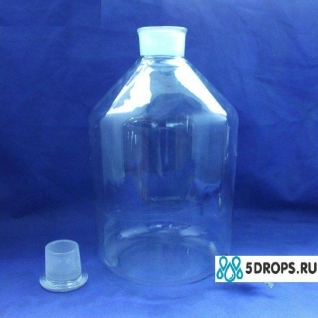 УЦЕНКА (арт-025) Склянка для реактивов светлое стекло с притёртой пробкой 20 000 мл (узкое горло - без градуировки)