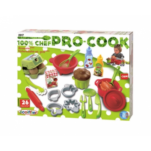 Набор посудки Pro Cook с продуктами, 26 предметов Ecoiffier 37709402