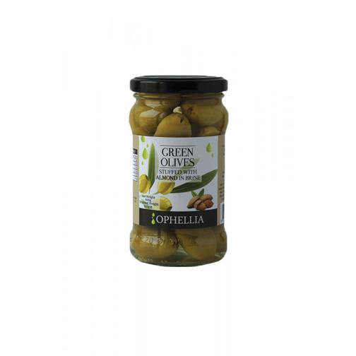 OPHELLIA Зеленые оливки, фаршированные миндалем, OPHELLIA 212 мл. ст. банк. 39942789 2