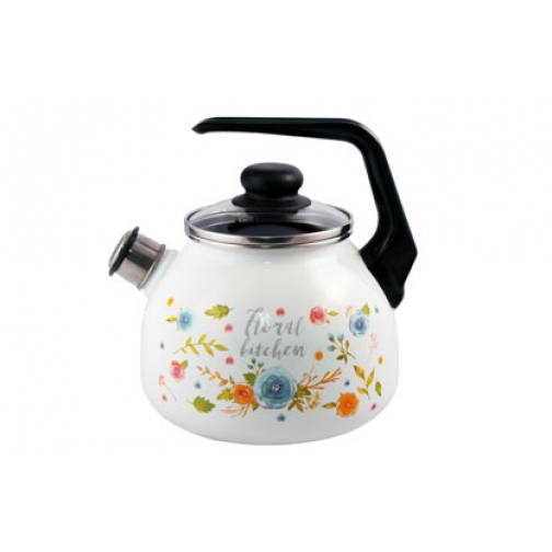 Чайник эмалированный 3 л со свистком Floral kitchen 37654082