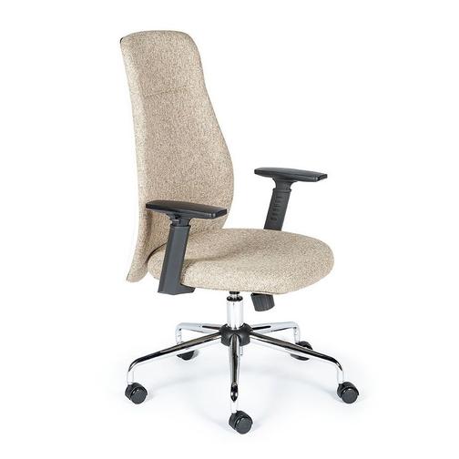 Кресло офисное Милан/хром крестовина/черные подлокотник/бежевая ткань NORDEN Chairs 42859296 1