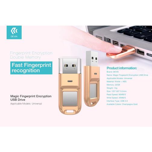 Флеш-накопитель Devia Magic fingerprint encryption USB drive 32GB 42191139 1