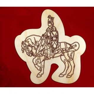 Деревянный пазл для раскрашивания "Рыцарь на коне" Полноцвет