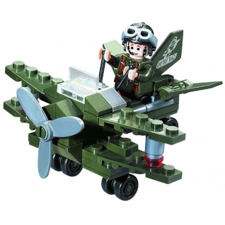 Конструктор "Военный самолет с фигуркой", 50 деталей Brick