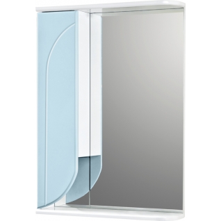 Зеркало-шкаф АкваМаста 25 левостороннее голубой со светильником