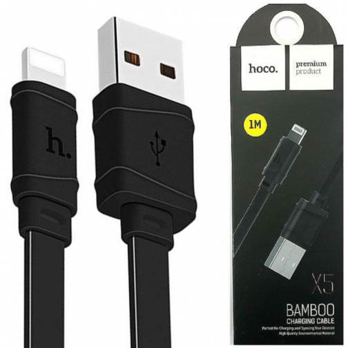 USB Кабель Hoco X5 Bamboo Lightning (1м) (черный) 37463043