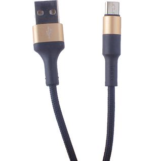 USB дата-кабель Hoco X26 Xpress charging data cable MicroUSB (1.0 м) Black & Gold