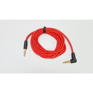 AUX кабель Jack 3.5 в оплетке 1 метр (красный в оплетке) PonTo