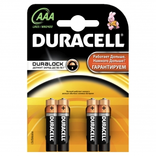 Батарейки алкалиновые Basic AAA 1.5V LR03, 4шт, Duracell