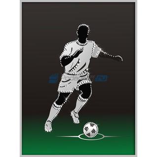 Картина "Футболист с мячом" со стразами Swarovski