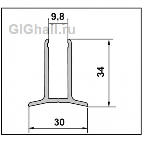 Aqua Дополнительный профиль Глухое остекление для 8 mm GG5200416/417 5901753 2