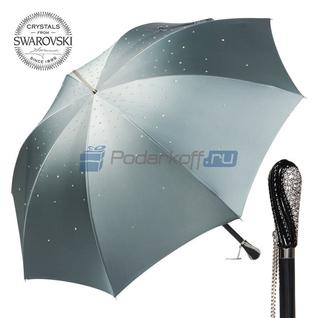 Зонт-трость "Кристаллы дождя", серый