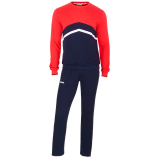 Тренировочный костюм детский Jögel Jcs-4201-921, хлопок, темно-синий/красный/белый размер YM
