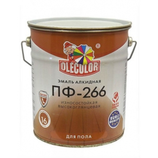 Эмаль алкидная для пола OLECOLOR ПФ-266 желто-коричневый, 20 кг