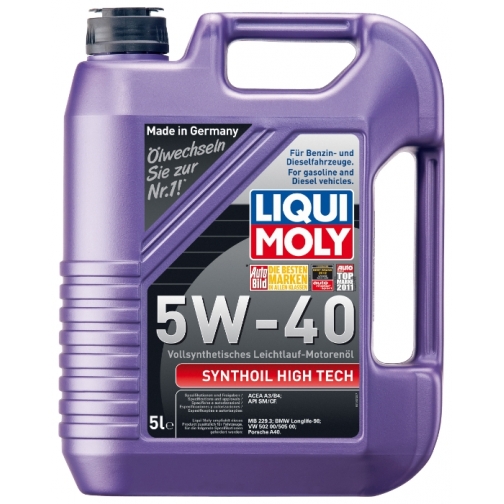 Моторное масло LIQUI MOLY Synthoil High Tech 5W-40 5 литров 5927362