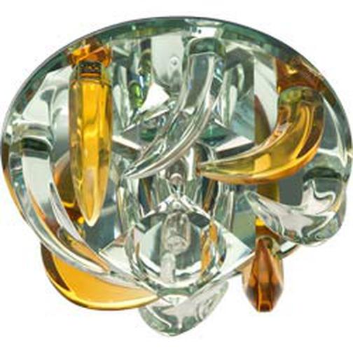 Светильник потолочный, JC G4 с желтым и прозрачным стеклом, зеркальный, с лампой, CD2531 Feron 38104624