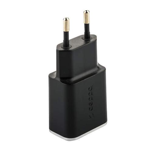 Адаптер питания Deppa Wall charger 2.4А D-11381, дата-кабель microUSB 1.2m (2USB: 5V 2.4A) Черный 42534284