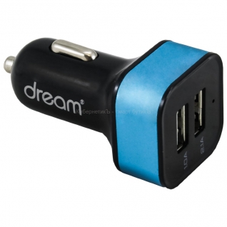 Автомобильное зарядное устройство 2USB Dream (BC01) (Черный-синий)