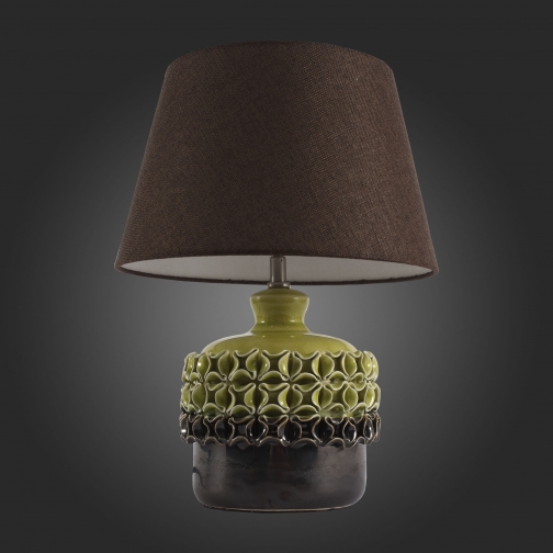 Настольная лампа St Luce Фисташковый, Коричневый/Коричневый E27 1*60W 37398113