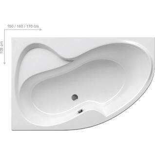 Угловая акриловая ванна Ravak Rosa II R 150x105 правосторонняя