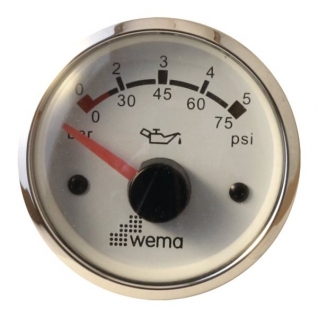 Wema Индикатор давления масла белый/серебряный Wema IORP-WS-0-5 12/24 В 0 - 5 бар