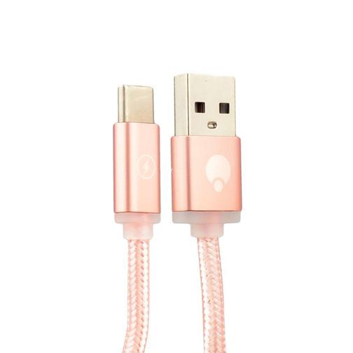 USB дата-кабель COTEetCI M20 NYLON series Type-C Cable CS2128-MRG (1.2m) Розовое золото 42531405