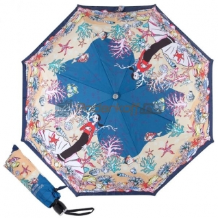 Зонт складной "Оливия под водой" синий