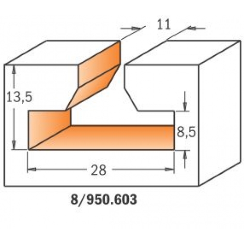 Фреза CMT концевая Т-образный паз HM S=12 D=11/28x13,5x56,3 6764536 2