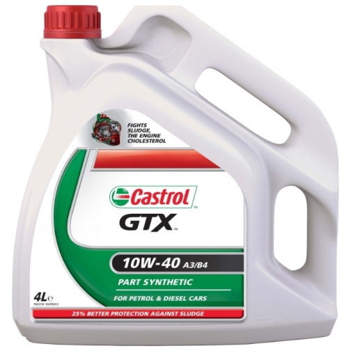 Моторное масло CASTROL GTX 10W-40 A3/B3 полусинтетическое 4 литра 5926983