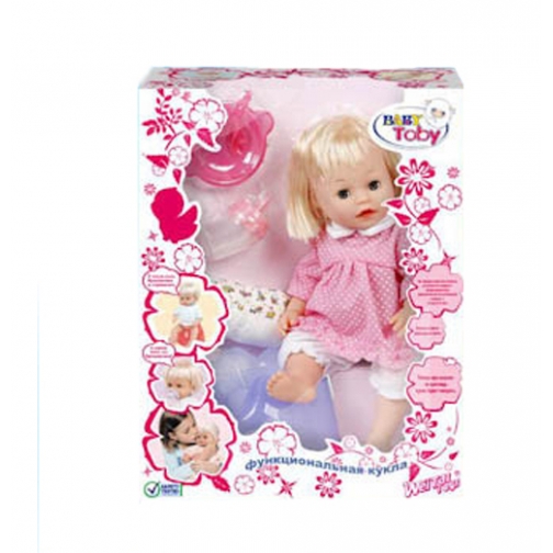 Функциональная кукла с аксессуарами Baby Toby (пьет, писает, говорит), 30 см Shenzhen Toys 37720708