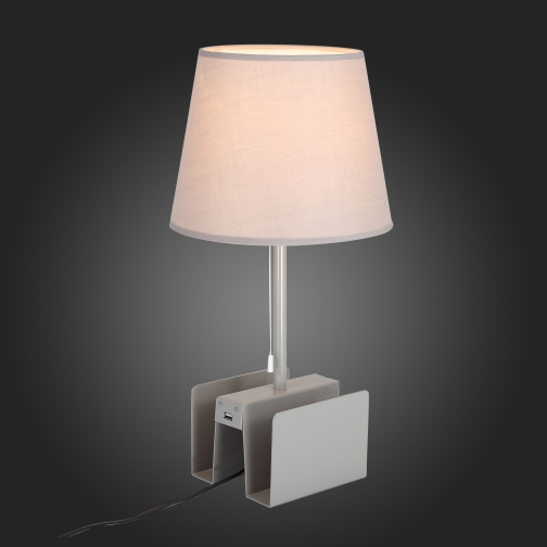 Настольная лампа c USB St Luce Серый/Бежевый E14 1*40W 37396896 2