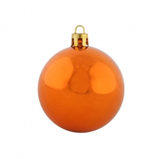 Елочный блестящий шар, оранжевый, 15 см Snowmen