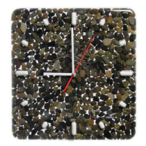 Часы настенные D-29 см Смесь натуральная: галька серо-черная"Fondali"