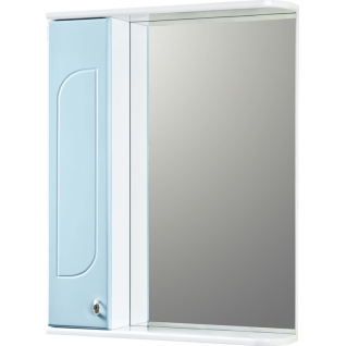 Зеркало-шкаф АкваМаста 32 левостороннее голубой со светильником