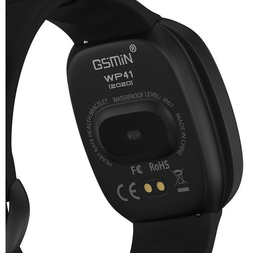 Часы GSMIN WP41 (2020) с измерением давления и пульса (Черный, силиконовый ремешок) 42675731 1