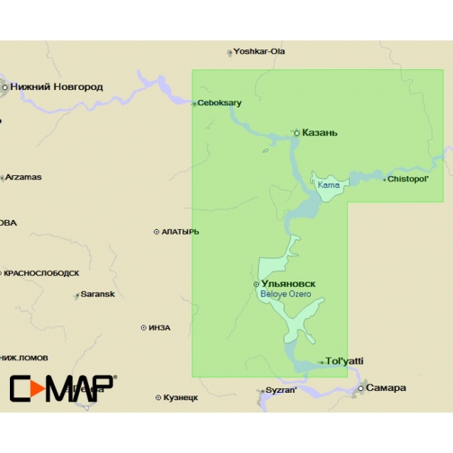Карта C-MAP MAX-N RS-N222 ( ВОЛГА. Чебоксары-Тольятти ) C-MAP 6405174