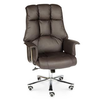 Кресло для руководителя/Президент/cталь + хром/темно-коричневая кожа NORDEN Chairs