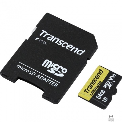 Transcend Micro SecureDigital 64Gb Transcend Class 10 TS64GUSDU3M MicroSDXC Class 10 UHS-I U3M, SD adapter 9288130