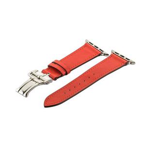 Ремешок кожаный COTEetCI W16 Fashion LEATHER застёжка «бабочка» (WH5222-RD-38) для Apple Watch 40мм/ 38мм Красный