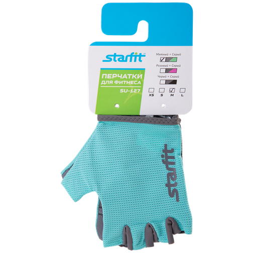 Перчатки для фитнеса Starfit Su-127, мятный/серый размер M 42300594 3