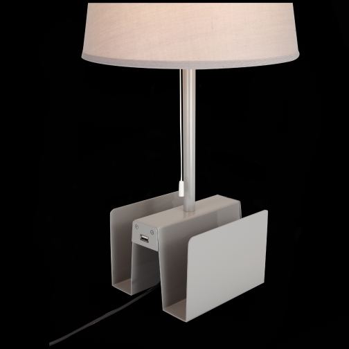 Настольная лампа c USB St Luce Серый/Бежевый E14 1*40W 37396896 5