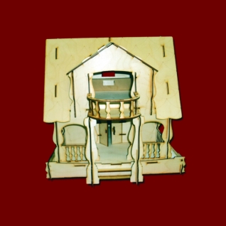 Деревянный кукольный домик для раскрашивания "Усадьба" с мебелью Полноцвет