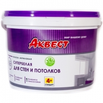 Краска для стен и потолков акриловая АКВЕСТ-4+ Стандарт 14 кг.