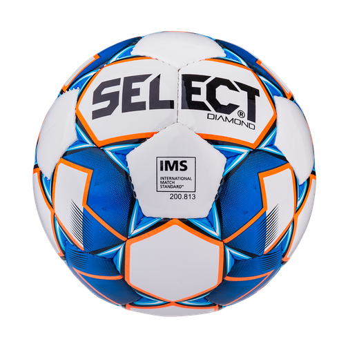 Мяч футбольный Select Diamond Ims №5, белый/синий/оранжевый (5) 42221021 2